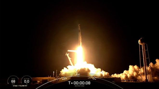 Inspiration4 launched from NASA's Kennedy Space Center.
