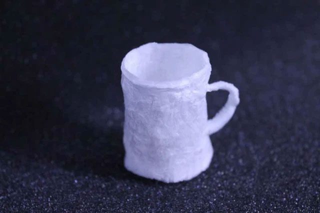 A cup made from the new plastic.