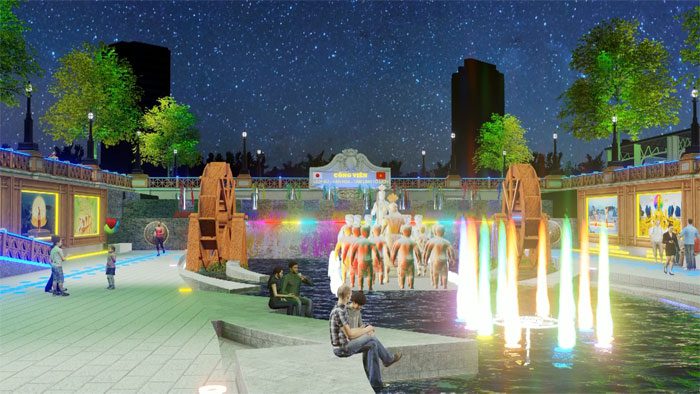 The To Lich River will be revived with clear water, fish swimming...