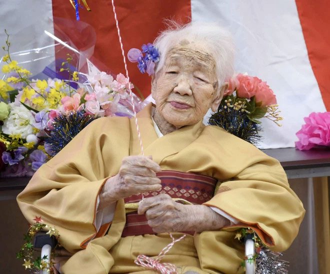 Kane Tanaka, the current "great elder" of humanity.