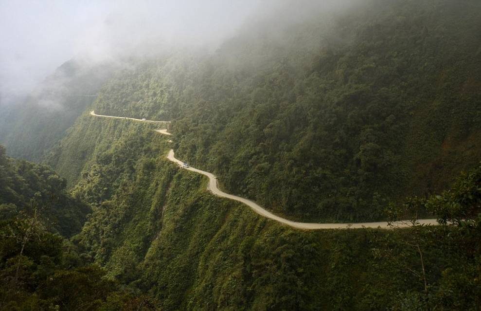 Death Road in La Paz, Bolivia