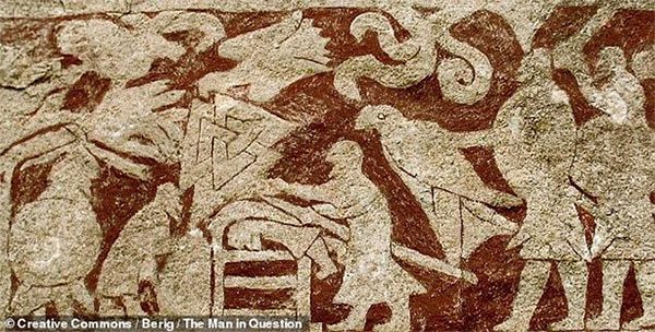 An execution - possibly the Blood Eagle ritual
