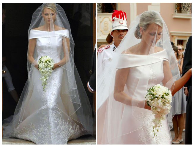 Princess Charlene wore a romantic dress from the Armani brand.