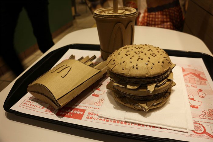 A cardboard meal that looks just like the real thing.