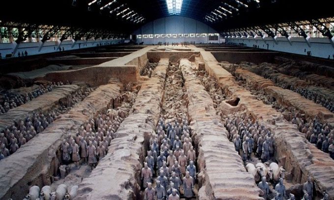 Terracotta Army in the tomb of Qin Shi Huang in Xi'an