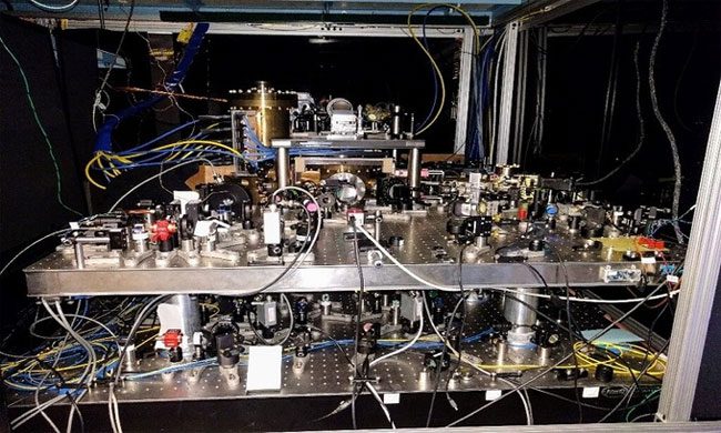 Strontium optical lattice clock in Jun Ye's laboratory.