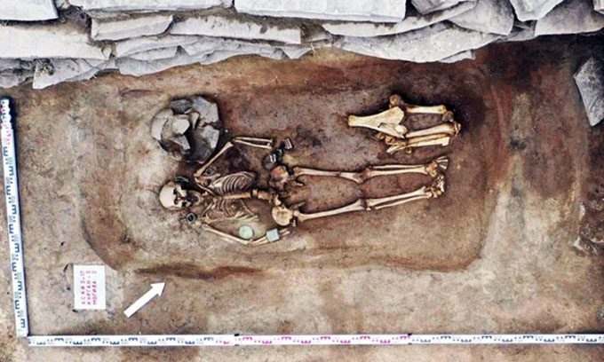 The remains of a woman in a nearly 3,000-year-old grave.