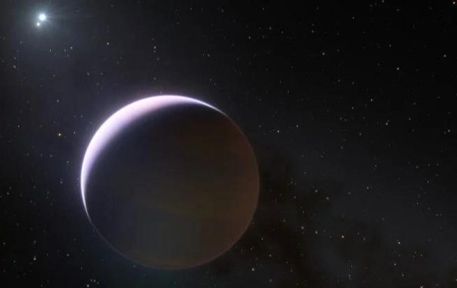 Artist's depiction of the giant planet in the newly discovered binary star system
