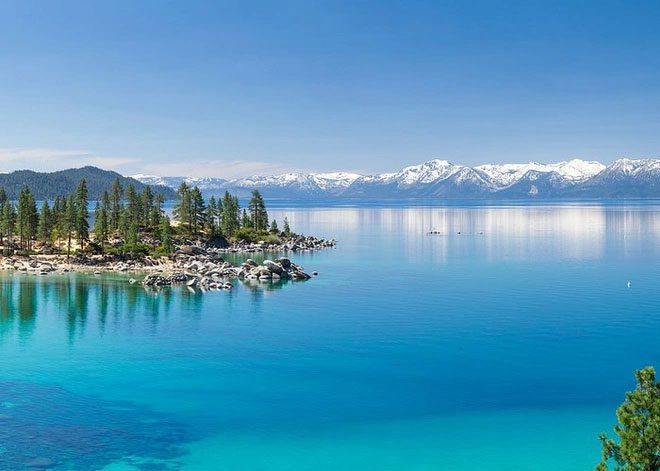 A lake is a large body of water, deeper than a pond.