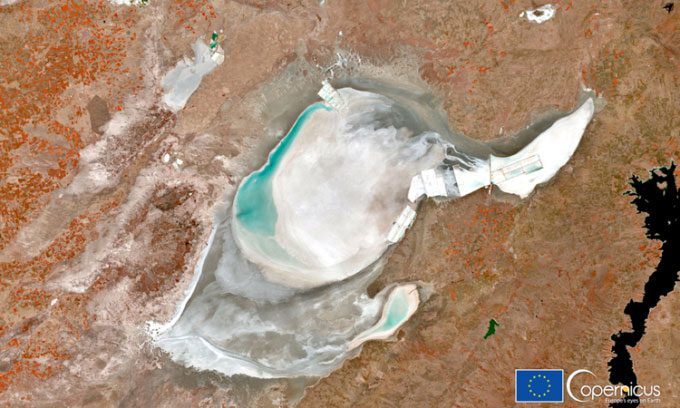 Satellite image of Tuz Lake, Turkey, on October 23.