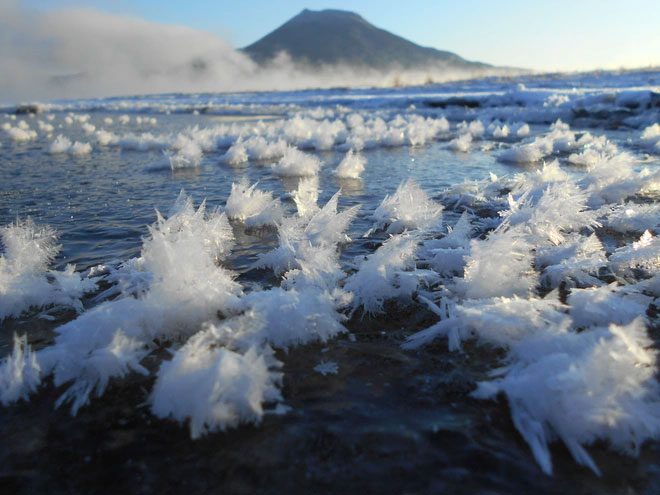 Snowflowers on Lake Akan