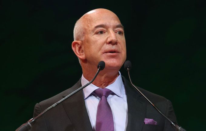 Jeff Bezos speaking at COP26 in Glasgow, Scotland.