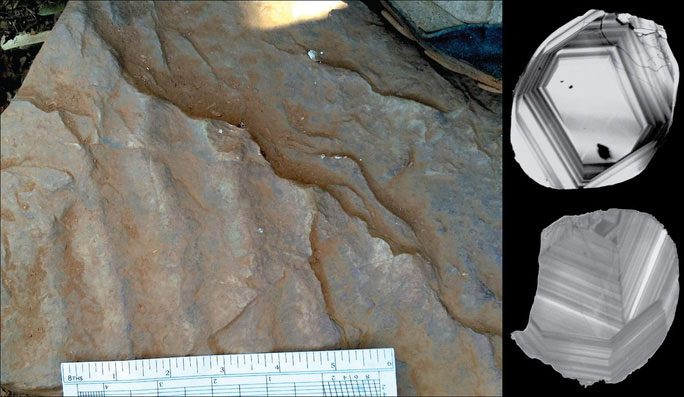 One of the ancient rock samples studied