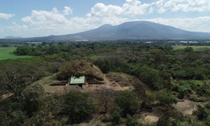 The Campana Pyramid built by the Maya approximately 1,500 years ago.