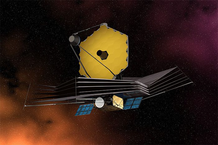 Simulation of the James Webb Space Telescope.