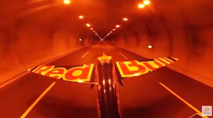 The daring flight was completed in just 43.44 seconds.