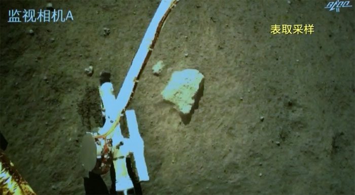 Chinese spacecraft conducting sampling on the Moon.