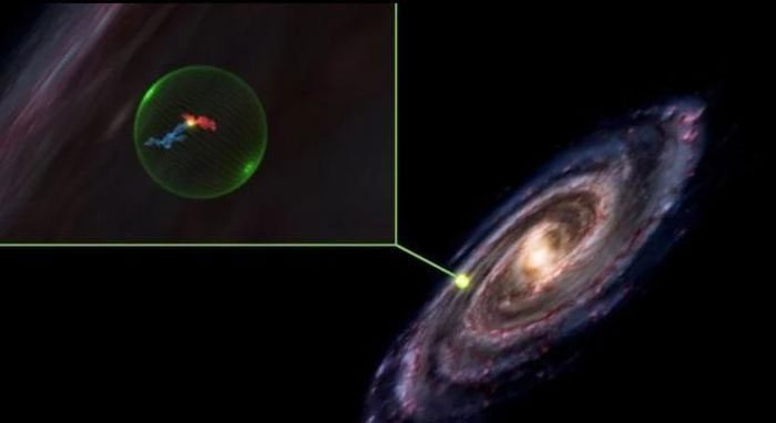 Map of the Milky Way galaxy showing the location of the cavity