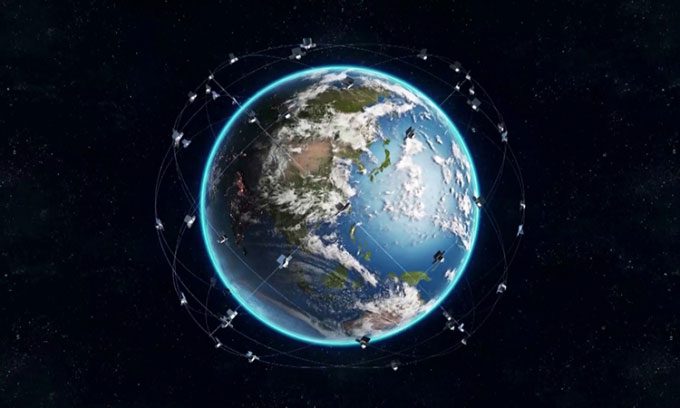 Simulation of China's real-time remote sensing satellite network.