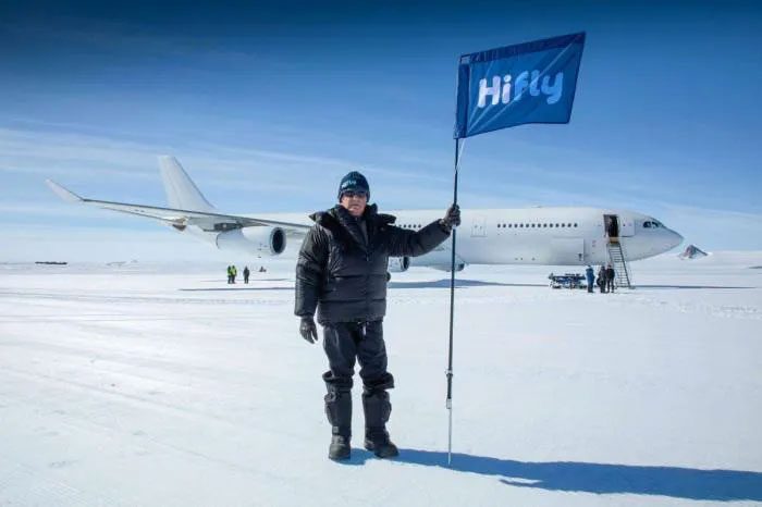 This is the first Airbus A340 to reach Antarctica