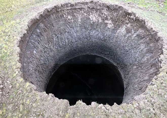 The mysterious crater in Siberia.