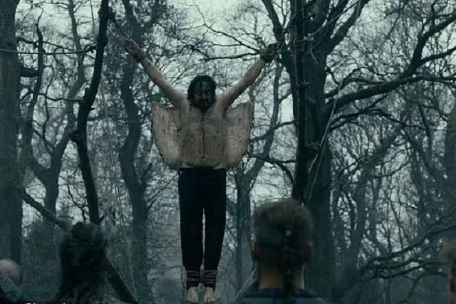 The Blood Eagle ritual depicted in the TV series 'Vikings'