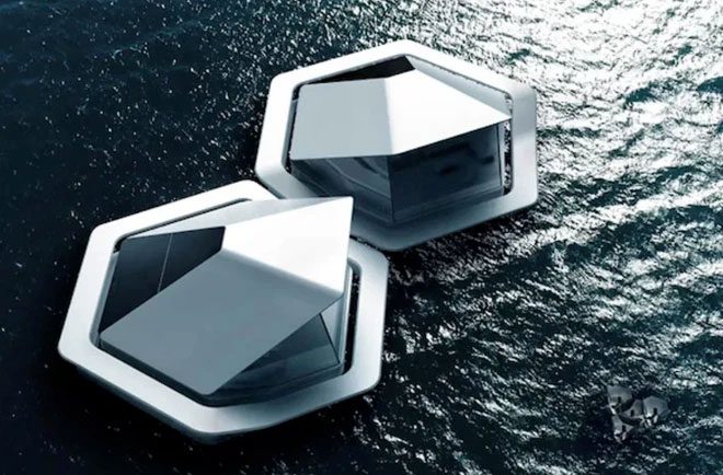 Floating housing model in collaboration with science fiction writers
