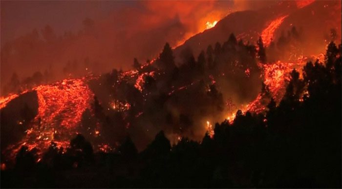 The volcanic eruption has caused concern among residents.