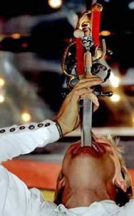 Sword swallowing is an extremely dangerous act.