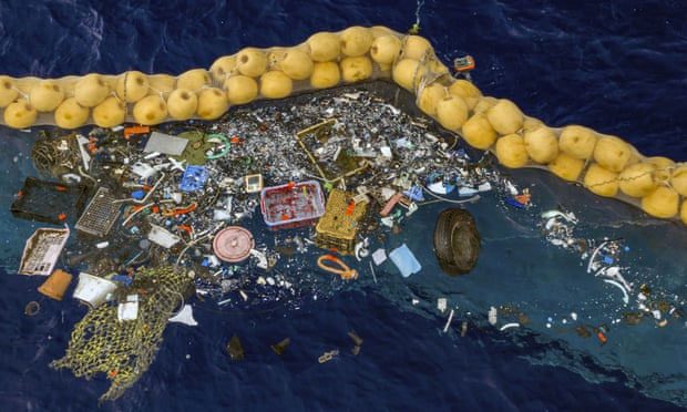 Trash collected at sea.