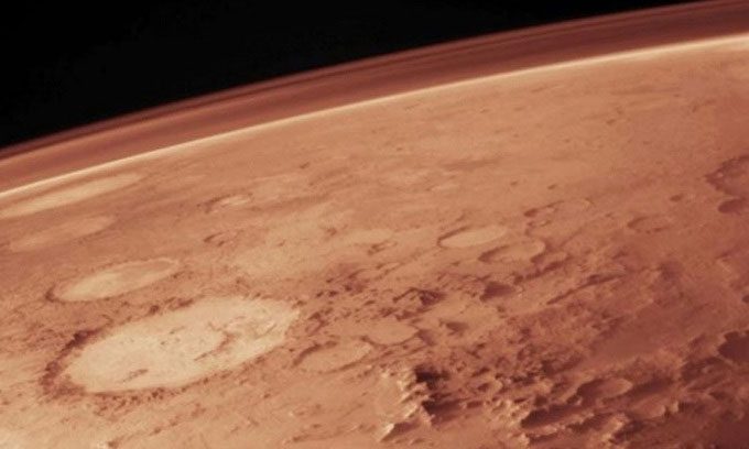 Mars has a much thinner atmosphere compared to Earth.
