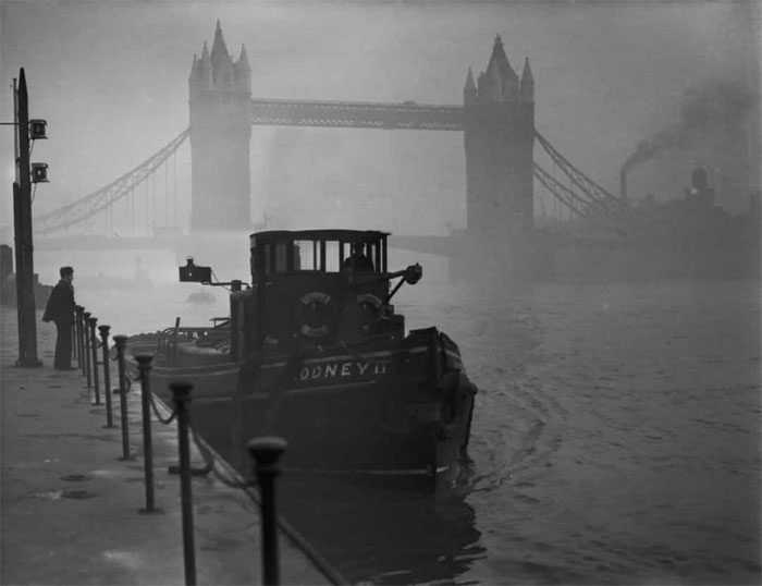 Tugboat on the Thames River, London