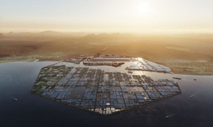 Design of the octagonal floating city OXAGON.
