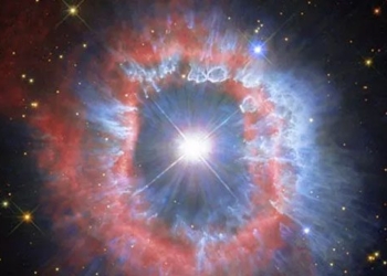 the moon enters the sky while earth advances into a monster in space 115936
