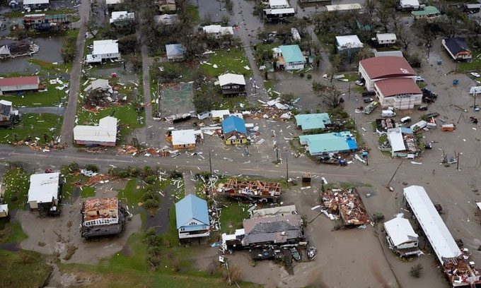 Grand Isle town on the eastern flank of Hurricane Ida.