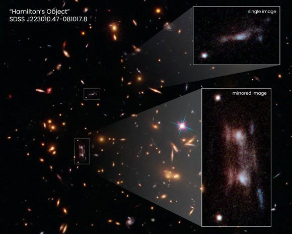 Galaxy bending spacetime