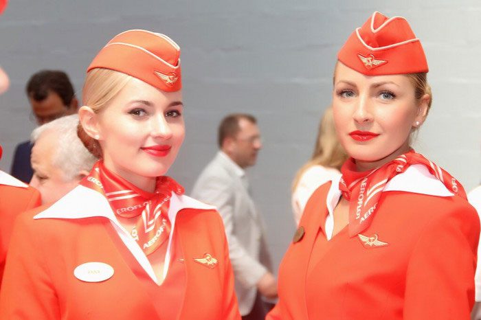 Female flight attendant
