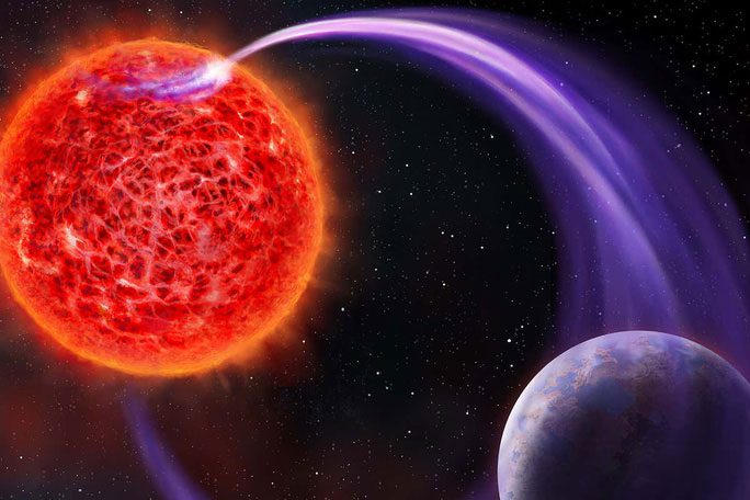The interaction between a red dwarf star and its planet may be responsible for the mysterious radio signals
