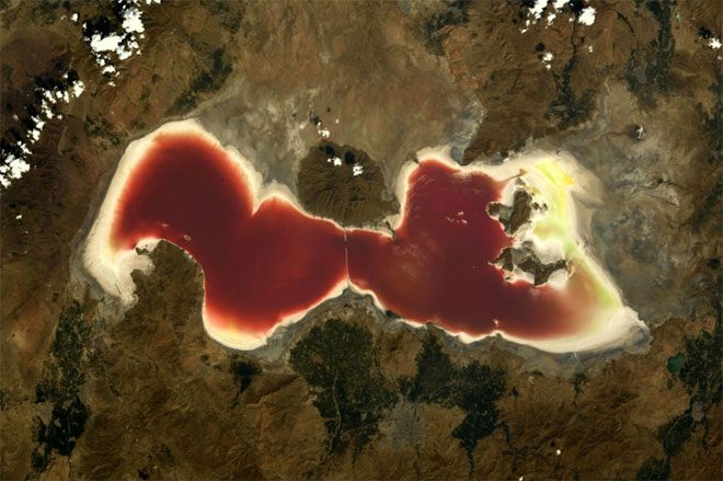 A salt lake in Iran captured on August 17.