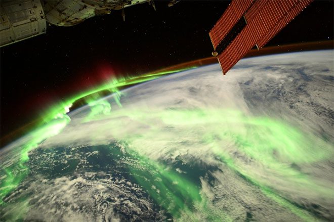 An aurora with green colors captured on August 20.
