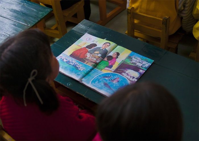 A classroom at Chongsan-ri Cooperative.