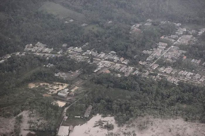 The ash column quickly descended upon at least 11 surrounding villages.