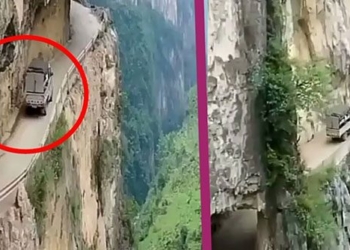 video awakening with the small road next to the high mountain in china 115633