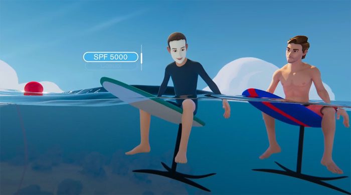 Mark Zuckerberg illustrates himself in the virtual world
