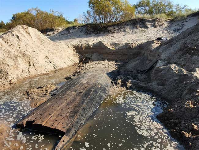 The wreck is believed to date back 150 to 200 years.
