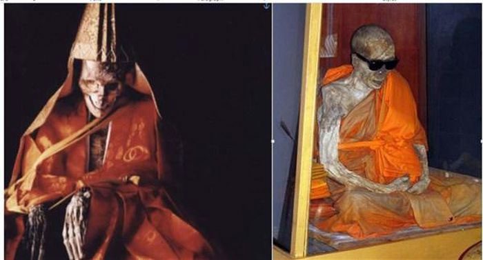 Mummies of monks that have lasted for centuries.