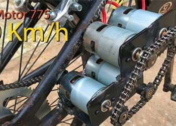 young man rides electric bike with car engine toy leaving netizens speechless
